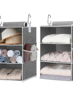 6-Shelf Jumbo Closet Organizers, Two 3-Shelf Separable Hanging Shelves