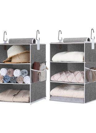 6-Shelf Jumbo Closet Organizers, Two 3-Shelf Separable Hanging Shelves