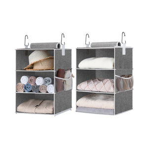 6-Shelf Jumbo Closet Organizers, Two 3-Shelf Separable Hanging Shelves