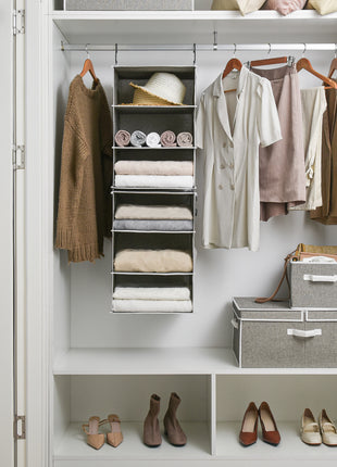 6-Shelf Jumbo Closet Organizers, Two 3-Shelf Separable Hanging Shelves