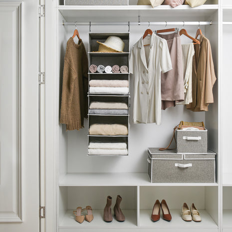 6-Shelf Jumbo Closet Organizers, Two 3-Shelf Separable Hanging Shelves