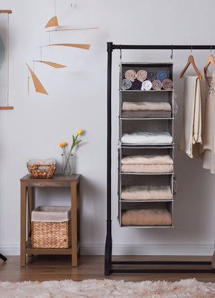 6-Shelf Jumbo Closet Organizers, Two 3-Shelf Separable Hanging Shelves