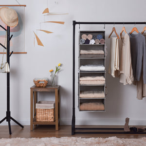 6-Shelf Jumbo Closet Organizers, Two 3-Shelf Separable Hanging Shelves