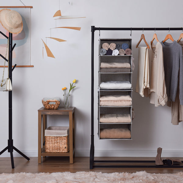 6-Shelf Jumbo Closet Organizers, Two 3-Shelf Separable Hanging Shelves