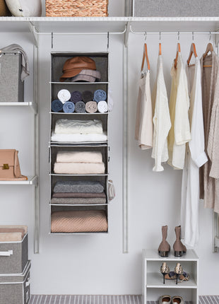 6-Shelf Jumbo Closet Organizers, Two 3-Shelf Separable Hanging Shelves