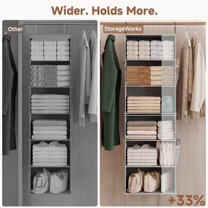6-Shelf Closet Organizer, Splits into Two 3-Shelf Units