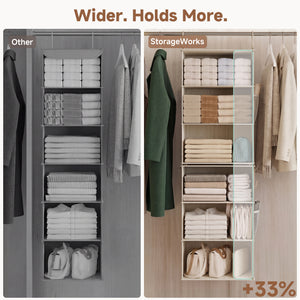 6-Shelf Closet Organizer, Splits into Two 3-Shelf Units
