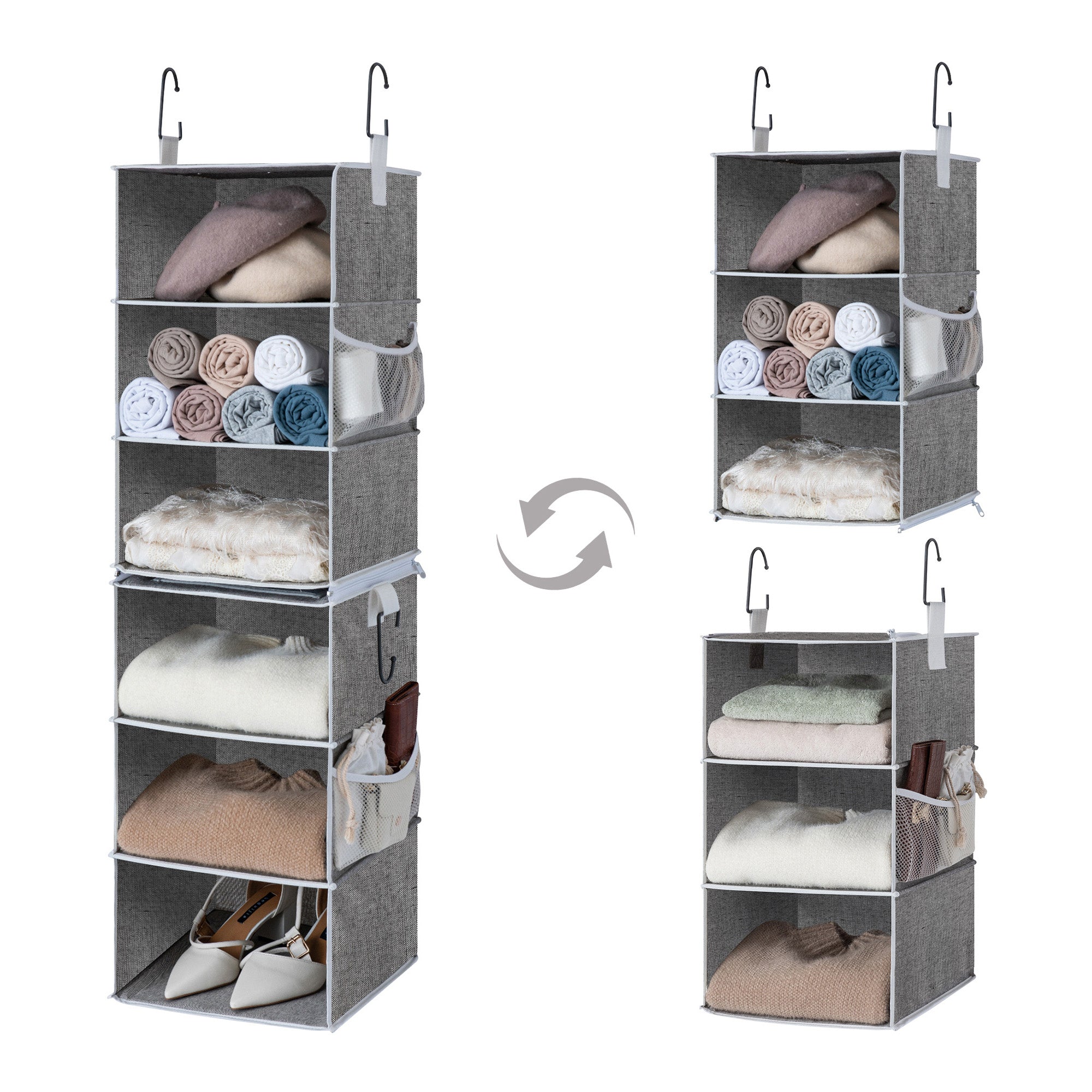 StorageWorks 6-Shelf Hanging Closet Organizer, Hanging Shelves for Closet with 2024 3