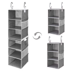6-Shelf Jumbo Closet Organizers, Two 3-Shelf Separable Hanging Shelves