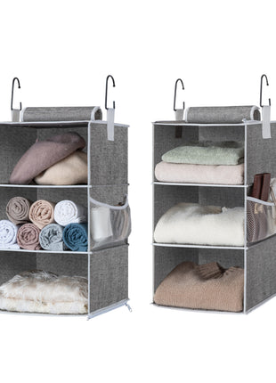 6-Shelf Jumbo Closet Organizers, Two 3-Shelf Separable Hanging Shelves