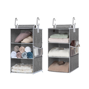6-Shelf Jumbo Closet Organizers, Two 3-Shelf Separable Hanging Shelves