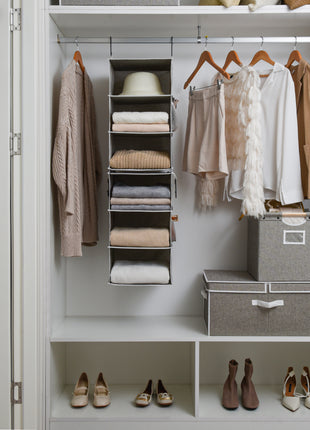 6-Shelf Jumbo Closet Organizers, Two 3-Shelf Separable Hanging Shelves