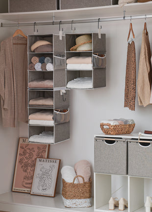 6-Shelf Jumbo Closet Organizers, Two 3-Shelf Separable Hanging Shelves