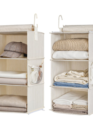 6-Shelf Jumbo Closet Organizers, Two 3-Shelf Separable Hanging Shelves