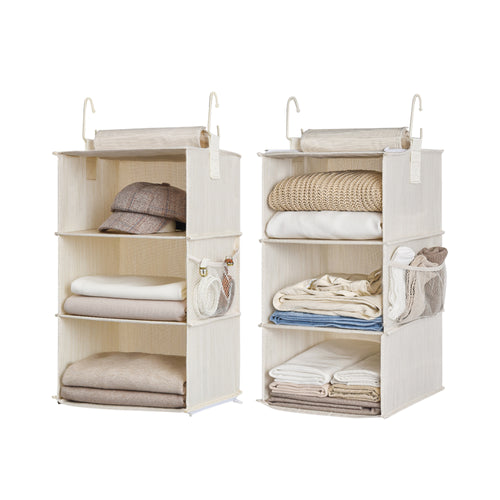 6-Shelf Jumbo Closet Organizers, Two 3-Shelf Separable Hanging Shelves