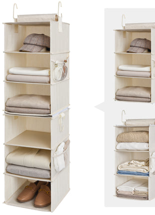 6-Shelf Jumbo Closet Organizers, Two 3-Shelf Separable Hanging Shelves