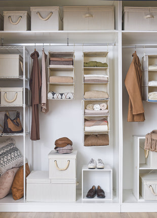 6-Shelf Jumbo Closet Organizers, Two 3-Shelf Separable Hanging Shelves