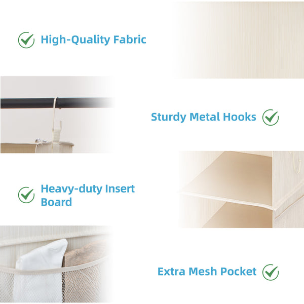 6-Shelf Jumbo Closet Organizers, Two 3-Shelf Separable Hanging Shelves