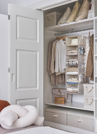 6-Shelf Jumbo Closet Organizers, Two 3-Shelf Separable Hanging Shelves