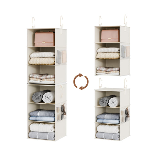 6-Shelf Closet Organizer, Splits into Two 3-Shelf Units