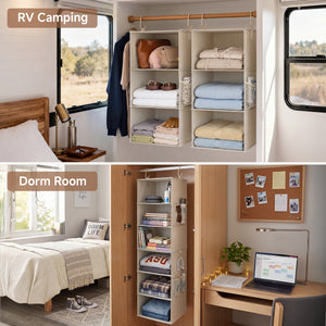 6-Shelf Closet Organizer, Splits into Two 3-Shelf Units