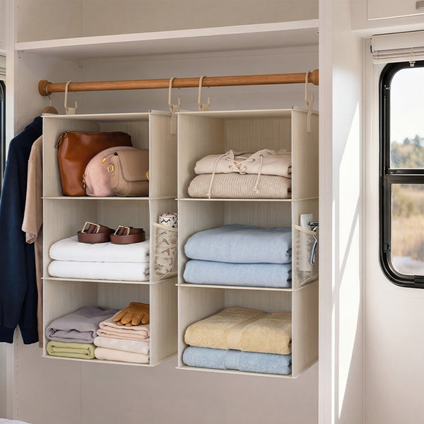 6-Shelf Closet Organizer, Splits into Two 3-Shelf Units