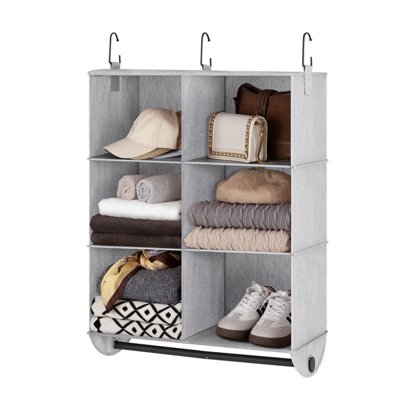 Hanging Closet Organizer with Garment Rod