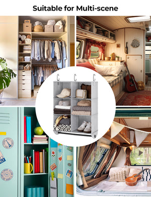 Hanging Closet Organizer with Garment Rod