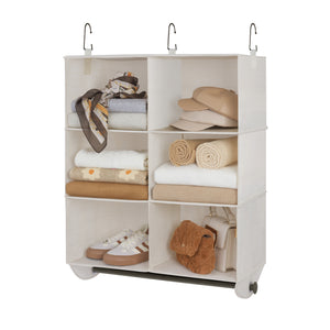 Hanging Closet Organizer with Garment Rod
