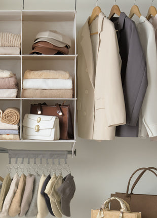 Hanging Closet Organizer with Garment Rod