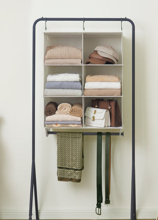 Hanging Closet Organizer with Garment Rod