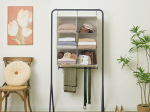 Hanging Closet Organizer with Garment Rod