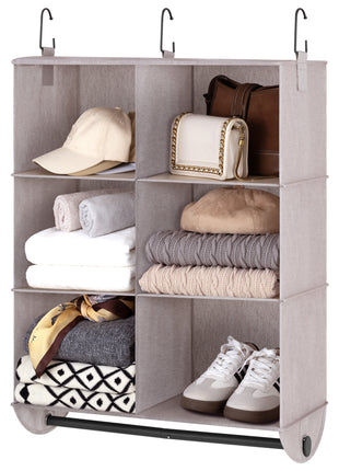 Hanging Closet Organizer with Garment Rod