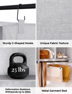 Hanging Closet Organizer with Garment Rod