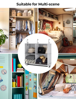 Hanging Closet Organizer with Garment Rod