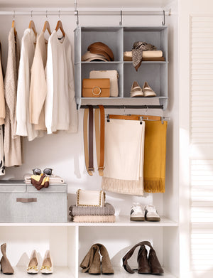 Hanging Closet Organizer with Garment Rod