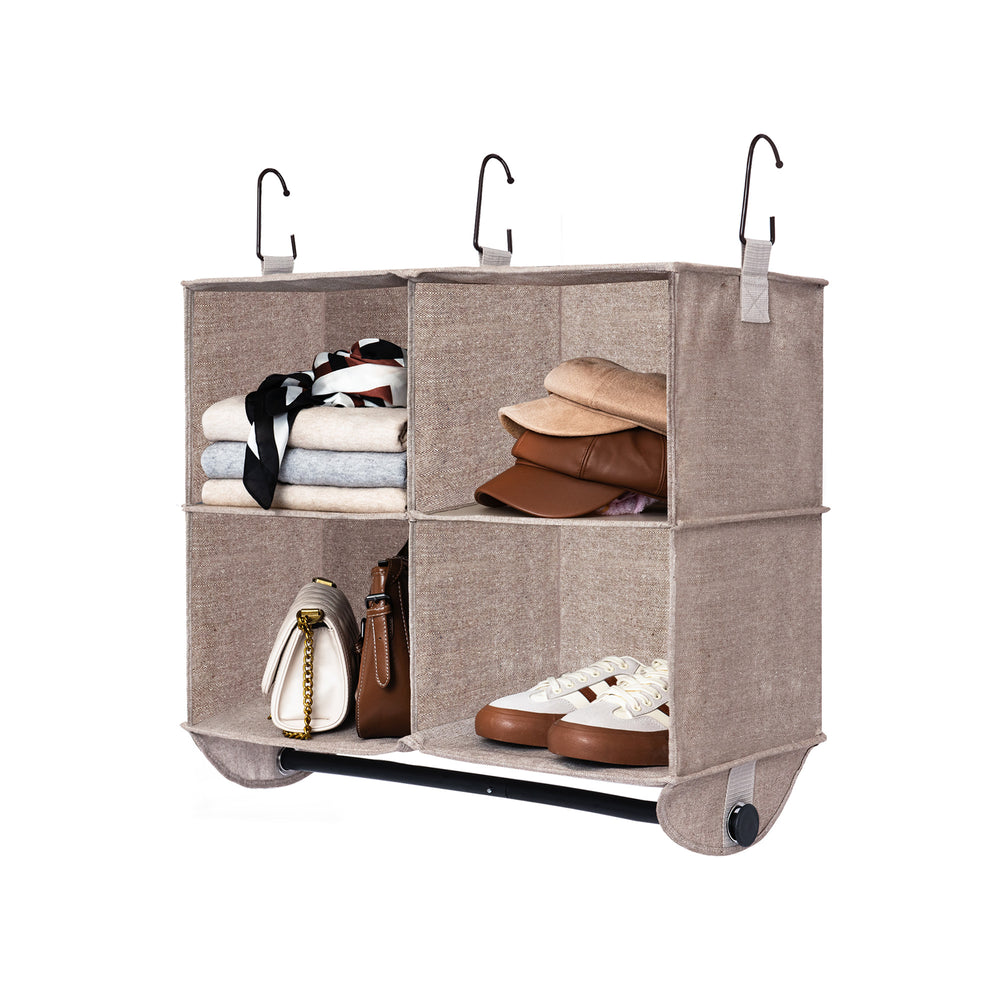 Hanging Closet Organizer with Garment Rod