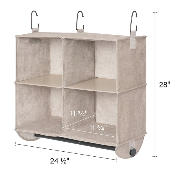 Hanging Closet Organizer with Garment Rod