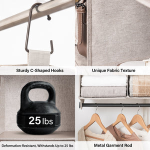 Hanging Closet Organizer with Garment Rod