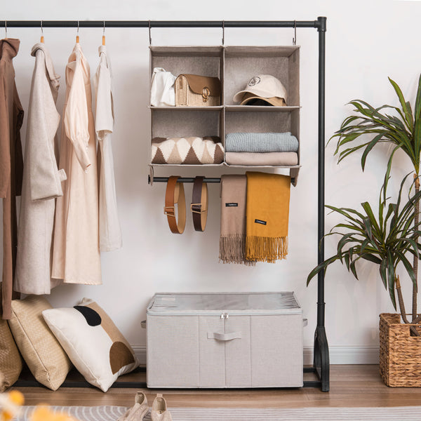 Hanging Closet Organizer with Garment Rod