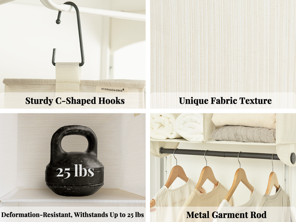Hanging Closet Organizer with Garment Rod