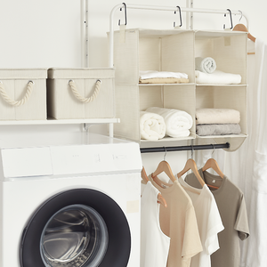 Hanging Closet Organizer with Garment Rod