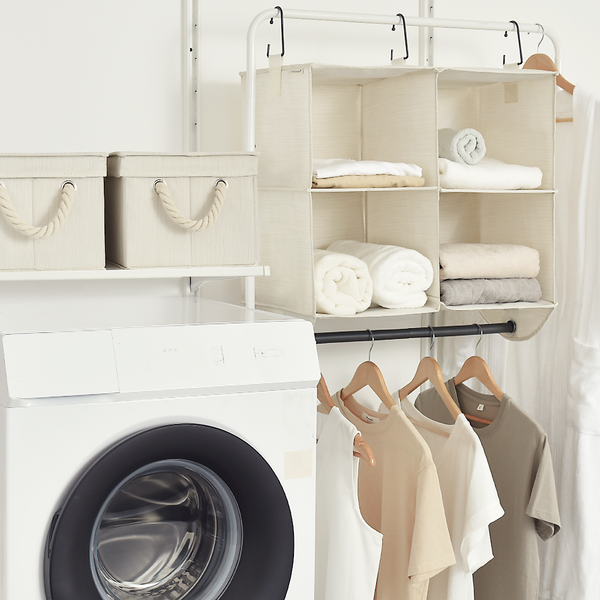 Hanging Closet Organizer with Garment Rod