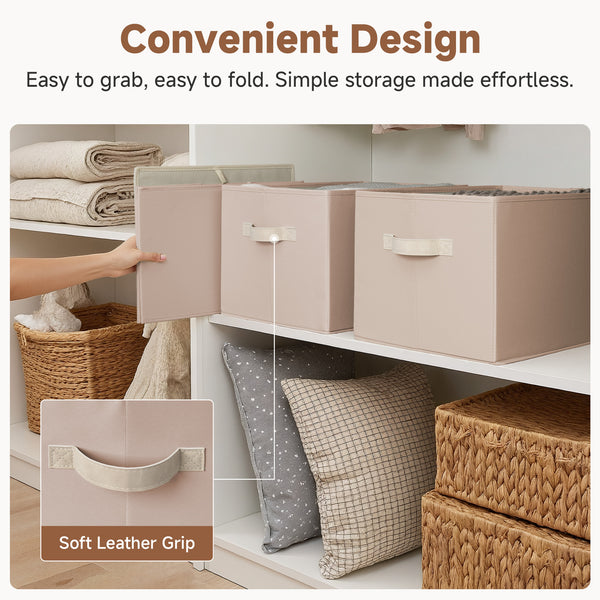 Closet Organizers and Storage Bins, Fabric Storage Baskets for Shelves,  3-Pack