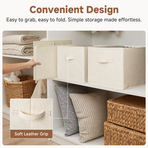 Closet Organizers and Storage Bins, Fabric Storage Bins for Organization, 3-Pack