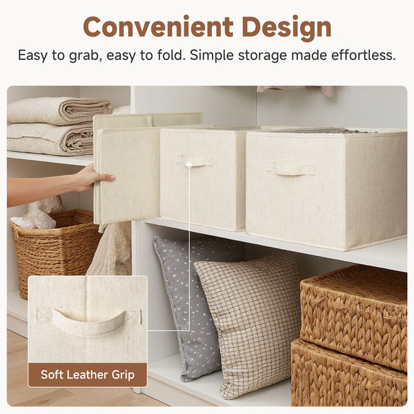 Closet Organizers and Storage Bins, Fabric Storage Bins for Organization, 3-Pack