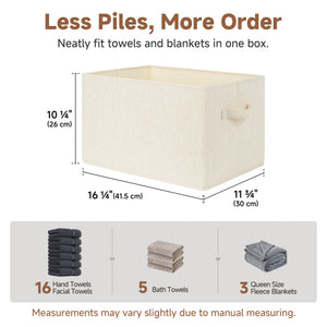 Closet Organizers and Storage Bins, Fabric Storage Bins for Organization, 3-Pack