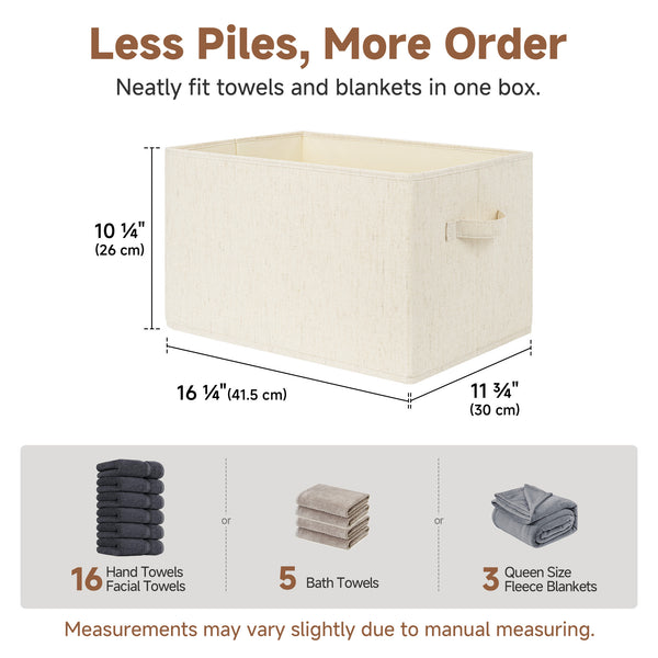 Closet Organizers and Storage Bins, Fabric Storage Bins for Organization, 3-Pack