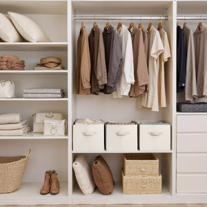 Closet Organizers and Storage Bins, Fabric Storage Baskets for Shelves,  3-Pack