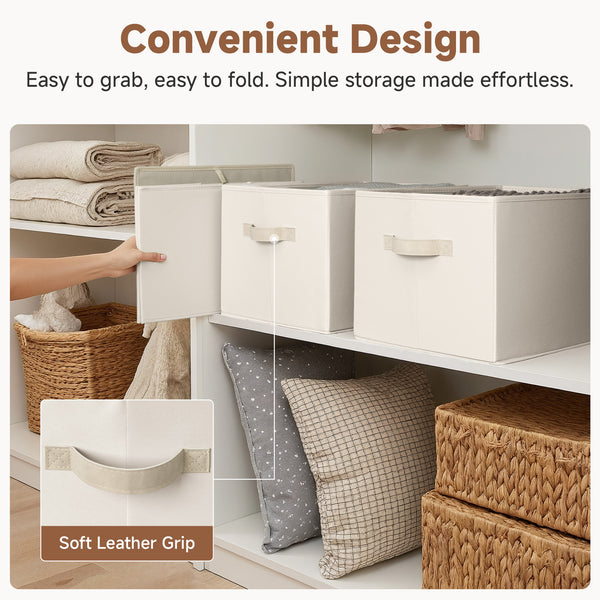 Closet Organizers and Storage Bins, Fabric Storage Baskets for Shelves,  3-Pack